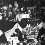Loyola Law School Dean Joseph Scott delivering the nomination speech for President Herbert Hoover at the 1932 GOP National Convention in Chicago.